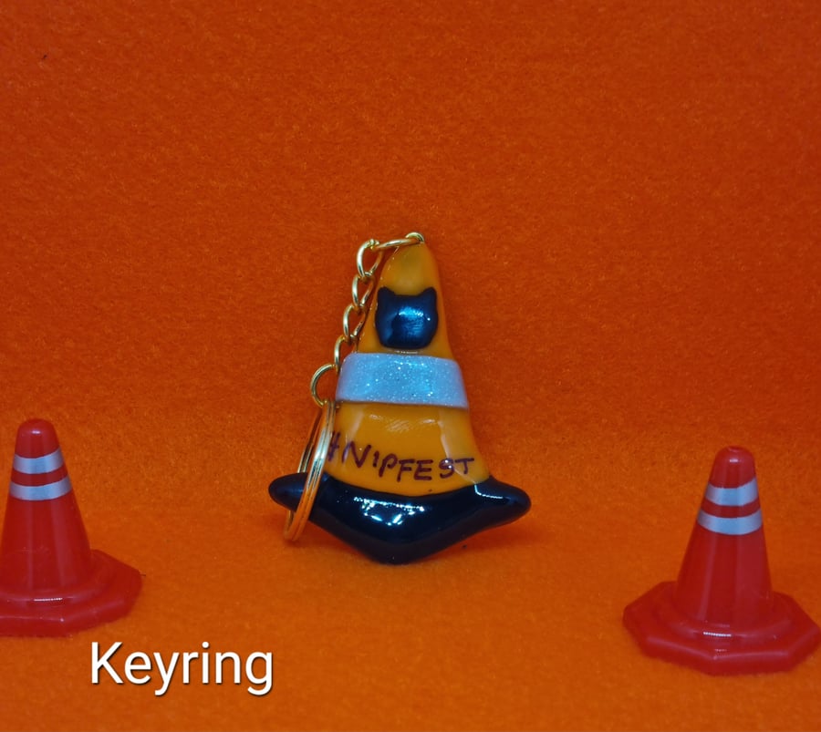 Nipfest Iconic Traffic cone Keyring Folksy