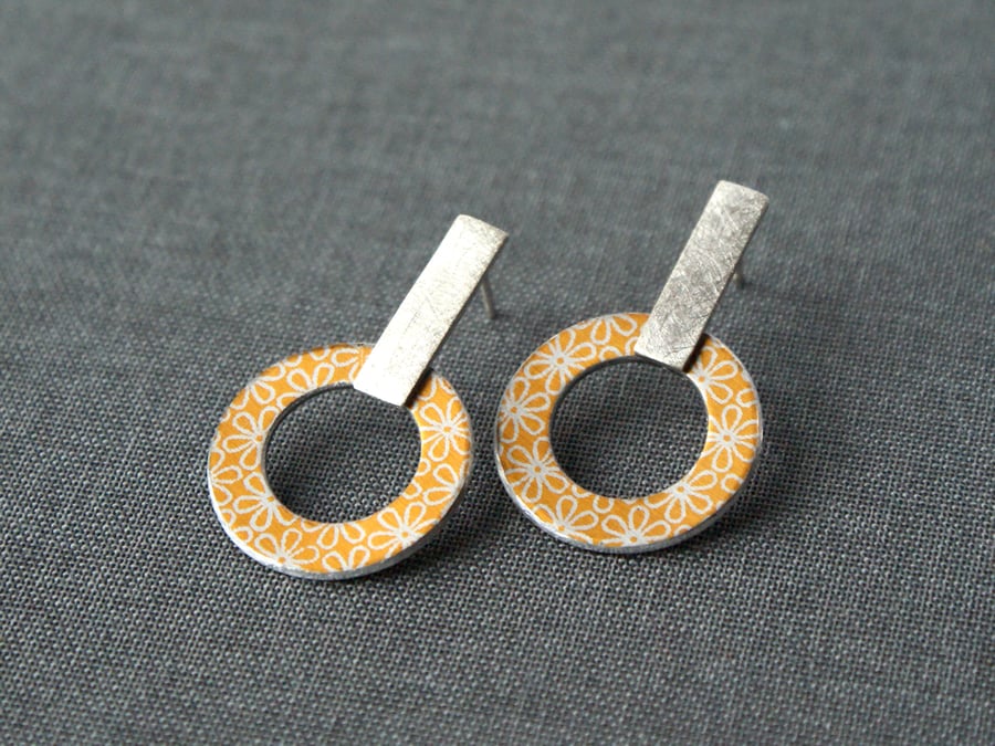 Colour pop circle drop studs yellow