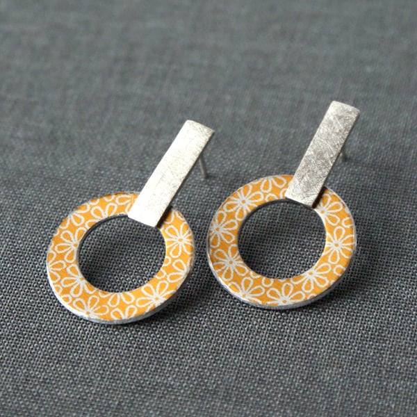Colour pop circle drop studs yellow