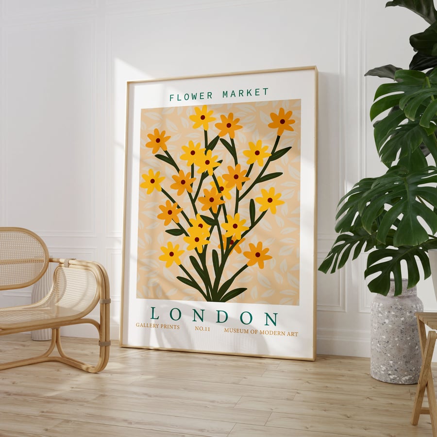 London Flower Market Poster Wall Art A1 A2 A3 A4 A5 A6 Maxi Home Decor Unframed 