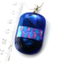 Dichroic Glass Pendant 271 Deep Blue Handmade with silver plated chain - Image 8