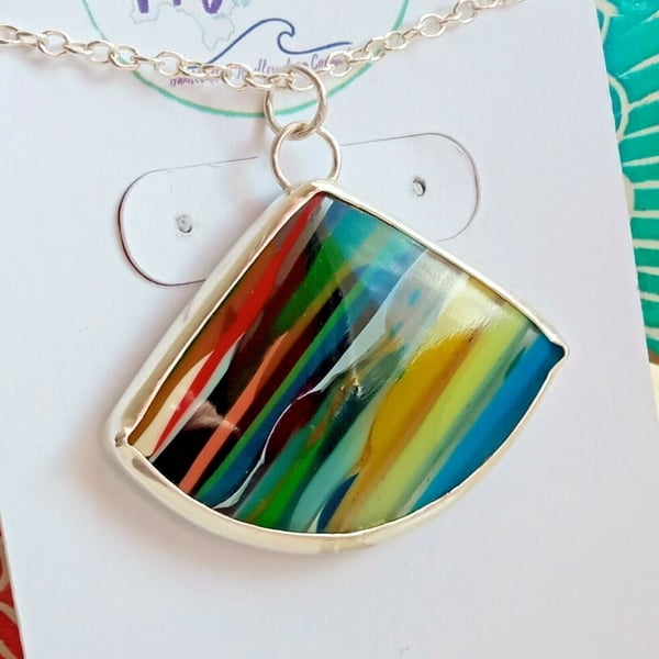 Surfite Necklace Fine & Sterling Silver Jewellery Gift Multicolour Pendant 