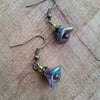 Peacock Tamarind Flower Glass Earrings