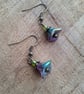 Peacock Tamarind Flower Glass Earrings - Image 1
