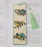 Bird wooden bookmark, cute birds pyrography gift for a bird lover 