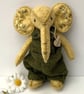 Elephant, hand sewn and dressed embroidered elephant, collectable artist bear - Image 5