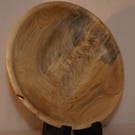 Large black poplar hand-turned wooden bowl