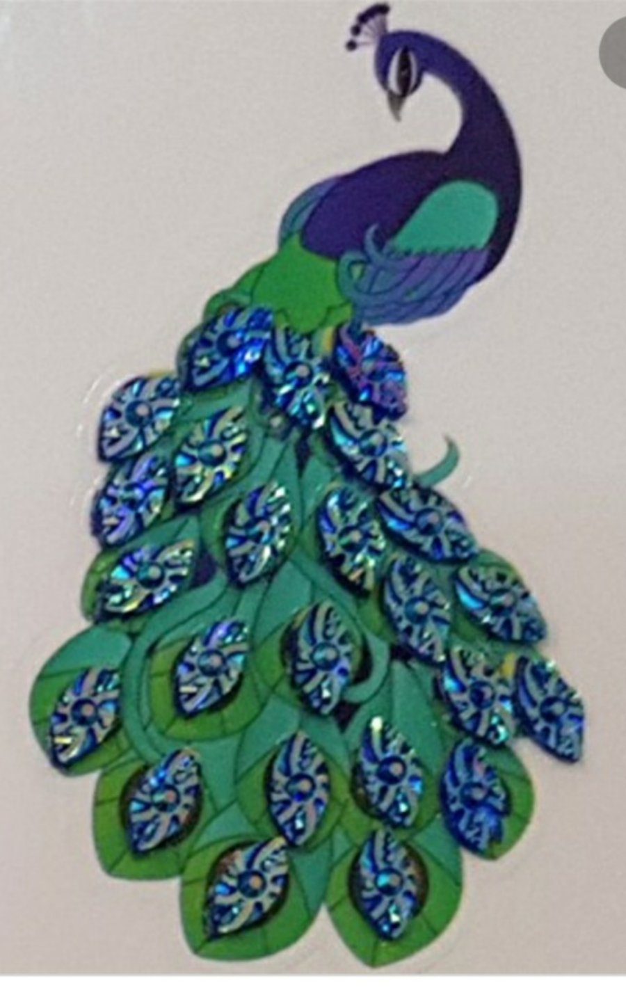 Peacock motif craft buddy crystal art sticker 