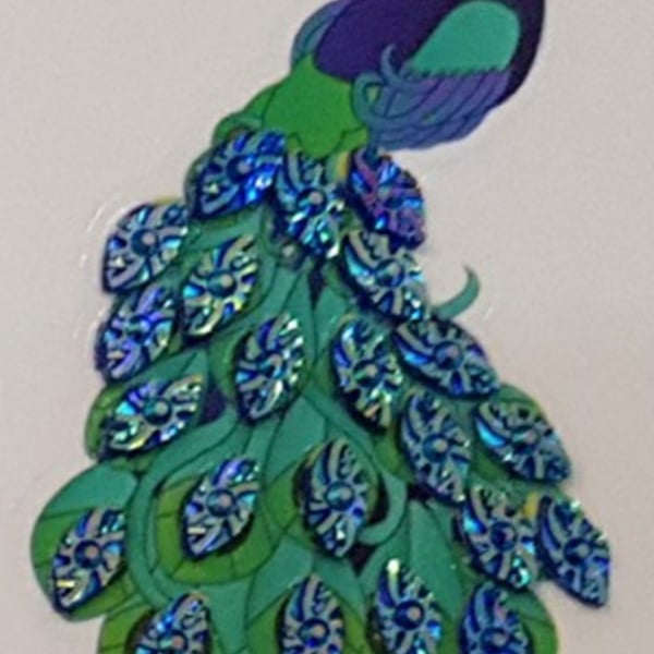 Peacock motif craft buddy crystal art sticker 