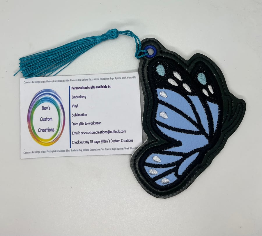 Butterfly Embroidered Bookmark, Side