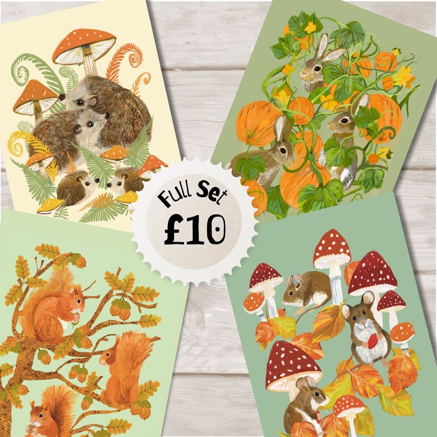 Rabbit pumpkin wildlife blank card
