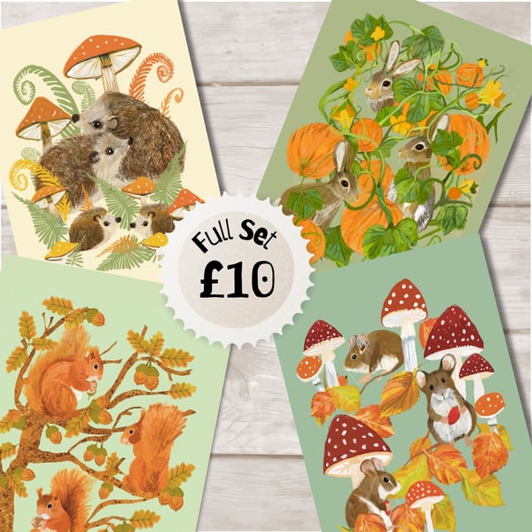 Rabbit pumpkin wildlife blank card