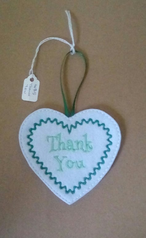 485. Thank You hanging heart.