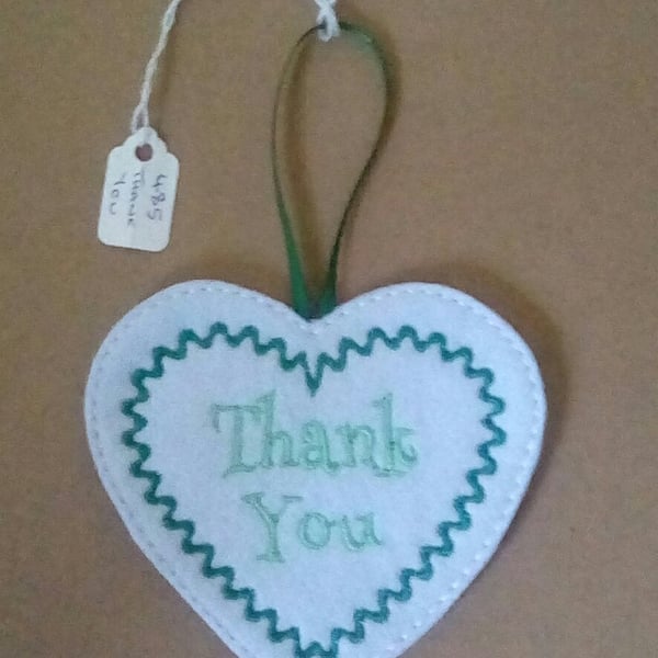 485. Thank You hanging heart.