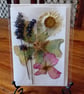 Exquisite Handmade pressed flower card. Original design. A6 size. 4x6inch