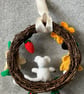 Wreath Decoration - White Mouse in Spring and Summer design - Image 5