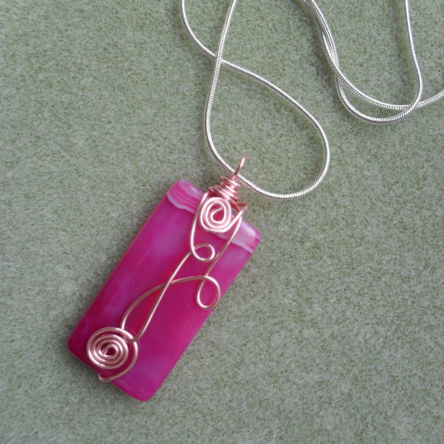 Wire Wrapped Agate Pendant
