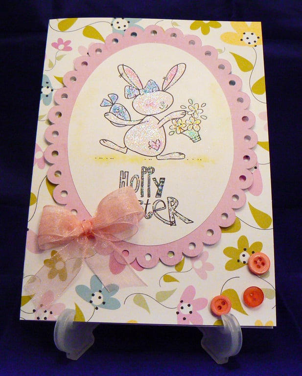 Easter Bunny with Flowers and Eggs (EAS295)