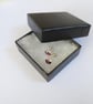 Oval stud earrings in sterling silver with pink Tourmaline gemstone - Image 7