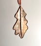 Stained glass oak leaf - woodland decoration in bronze Perfectly Imperfect 