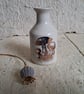 Stoneware bud vase with a copper toadstool image - Image 1
