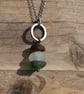 Stacked Sea Glass and Recycled Sterling Silver Necklace, Scottish Sea Glass - Image 1