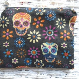 Day Of Dead Skulls Themed Coin Purse or Card Holder.