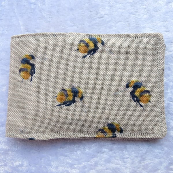 Ticket Sleeve.  Bees design.  Oyster card cover.