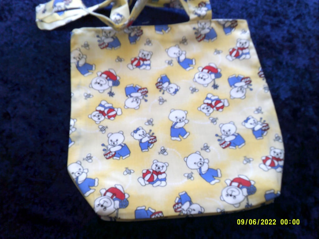 Teddies Playing Fabric Bag