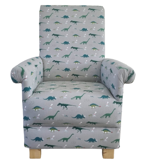 Sophie Allport Dinosaurs Fabric Adult Chair Armchair Green Chair Nursery Accent