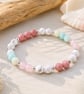Rhodonite, Howlite, Rose Quartz & Amazonite Bracelet - Handmade Gift - Image 1