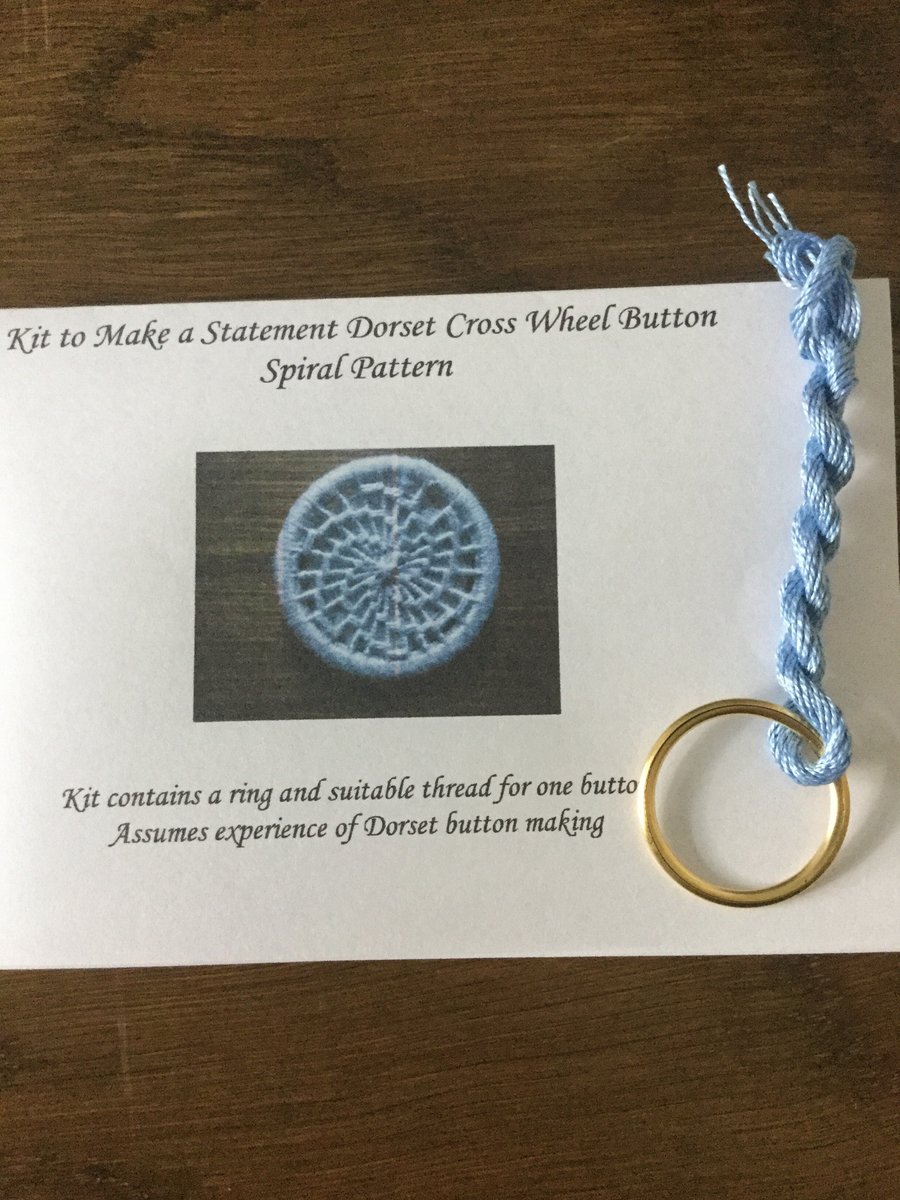 Kit to Make a Statement Dorset Button, Spiral Design, Pale Blue