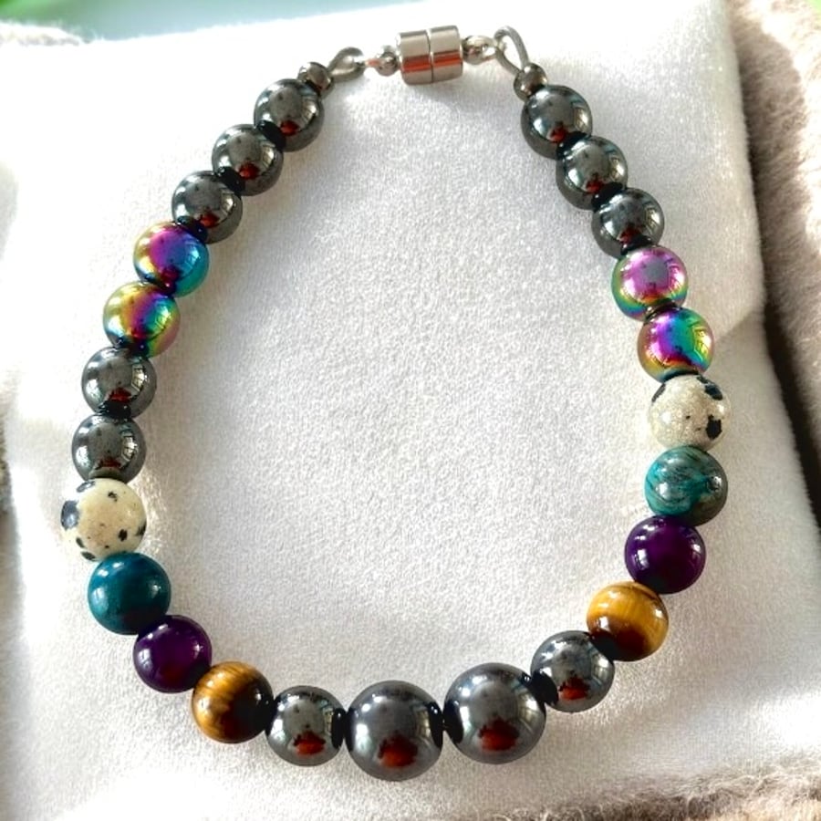  Men’s Natural Gemstone Bracelet
