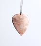 Hammer Textured Copper Plectrum Pendant Necklace - UK Free Post - Image 4