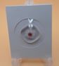Flower on Clear Fused Glass Card
