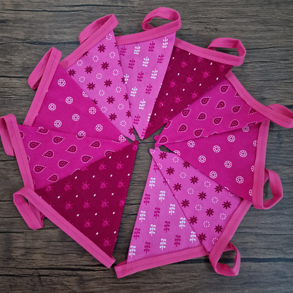 Berry Pink Fabric Bunting