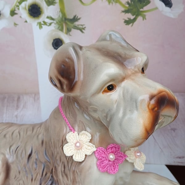 Dog & Cat spring collar crochet necklace