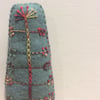 Cotton reel tree - chain stitch tall teal tree