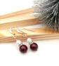 Pearl Earrings - Elderberry Pearl Bridal Drop Earrings - Purple Pearl Drops   - Image 4