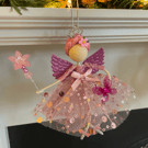 Beautiful Xmas pink hanging fairy, xmas tree fairy topper, granddaughter gift