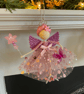 Beautiful Xmas pink hanging fairy, xmas tree fairy topper, granddaughter gift