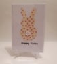 Happy Easter pink hearts rabbit with button greetings card  - Image 1