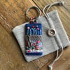 Liberty fabric felt lace charm keyring fob