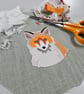 Fox mini hoop, handmade hanging decoration, embroidered - Image 4