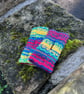 Red, yellow and blue knitted fairisle wrist warmers super seconds festival - Image 4