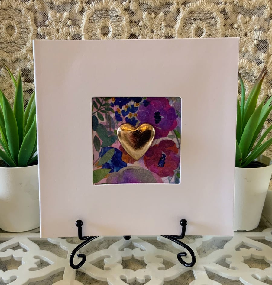 Rose Gold Heart Bespoke Occasion Card.