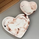 Blush Marble Heart Trinket Dish Set