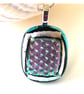 Dichroic Glass Pendant 259 Emerald Silver Handmade with silver plated chain - Image 2