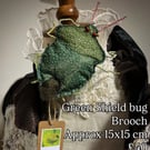 Green Shieldbug brooch