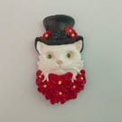 Cat With Top Hat Fridge Magnet